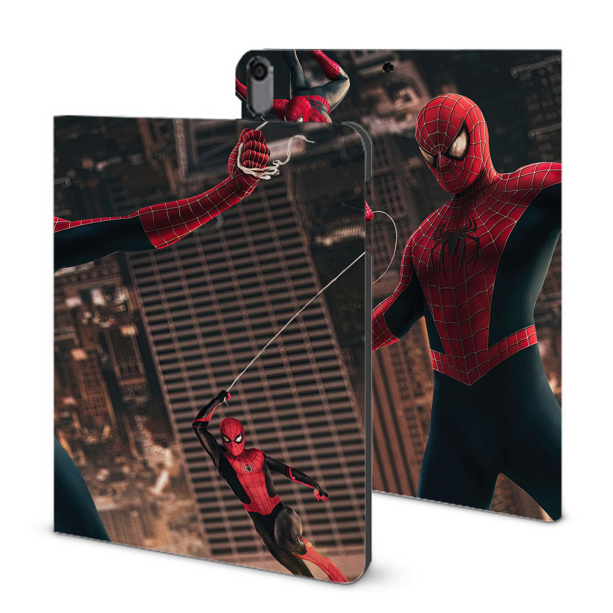 （画像用） Spider Man スパイダーマン IPad ケース ブック型 PUレザー TPU 耐衝撃 軽量 薄型 ペン収納なし 全面保護 IPad 各モデル対応